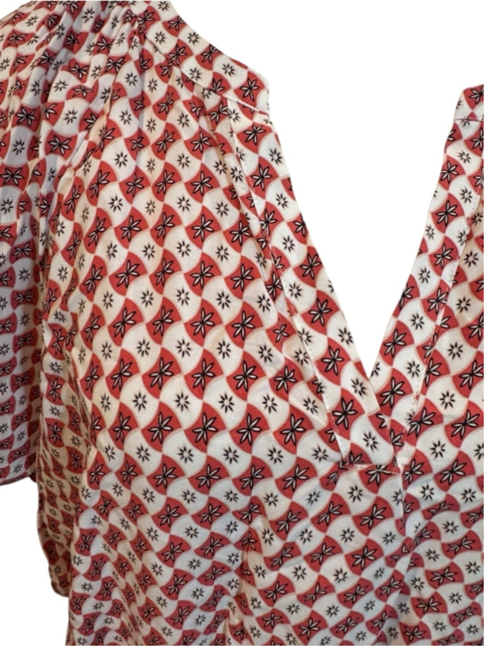 Women's LOFT dress XL Red White Patterned - Picture 5 of 9